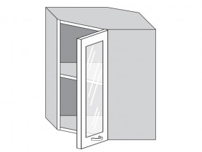 1.60.3у Шкаф настенный (h=720) угловой на 600мм со стекл. дверцей в Арамиле - aramil.magazin-mebel74.ru | фото