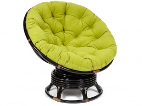 Кресло-качалка Papasan w 23/01 B с подушкой Antique brown, флок Олива в Арамиле - aramil.magazin-mebel74.ru | фото