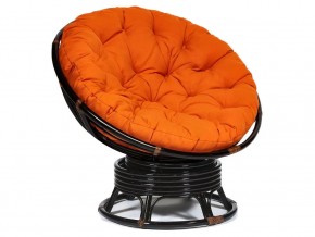 Кресло-качалка Papasan w 23/01 B с подушкой Antique brown, ткань Оранжевый в Арамиле - aramil.magazin-mebel74.ru | фото